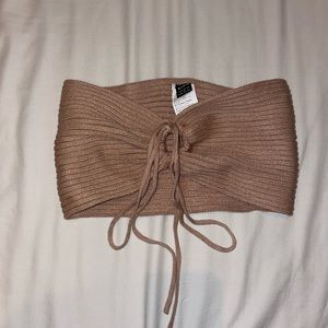 SHEIN bandeau tie knit top